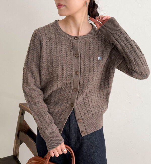 fredy emue「FR刺繍ケーブル柄ニットカーディガン」|ニット・セーター|