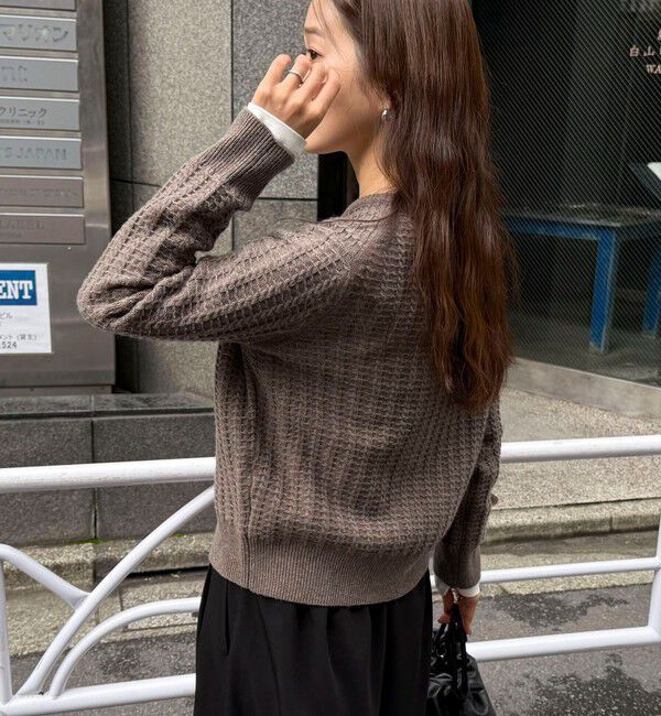 fredy emue「FR刺繍ケーブル柄ニットカーディガン」|ニット・セーター|