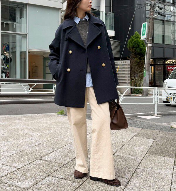 fredy emue「【リバイバル/新色追加】ウール混ミドル丈Pコート」|ピーコート|