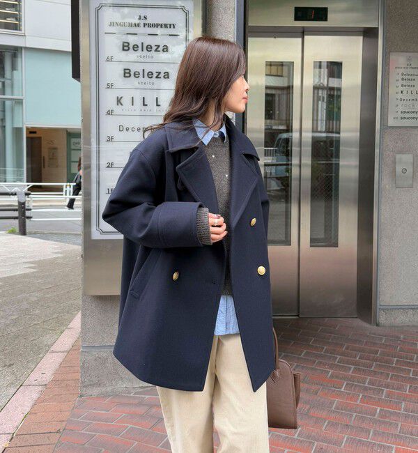 fredy emue「【リバイバル/新色追加】ウール混ミドル丈Pコート」|ピーコート|