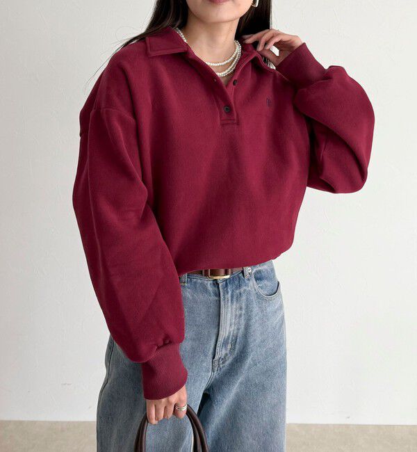 fredy emue「FR刺繍衿付き起毛スウェットプルオーバー」|スウェット・ジャージ|