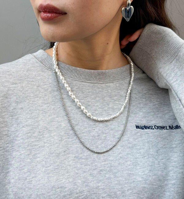 fredy emue「パールチェーンアシメネックレス」|ネックレス|シルバー