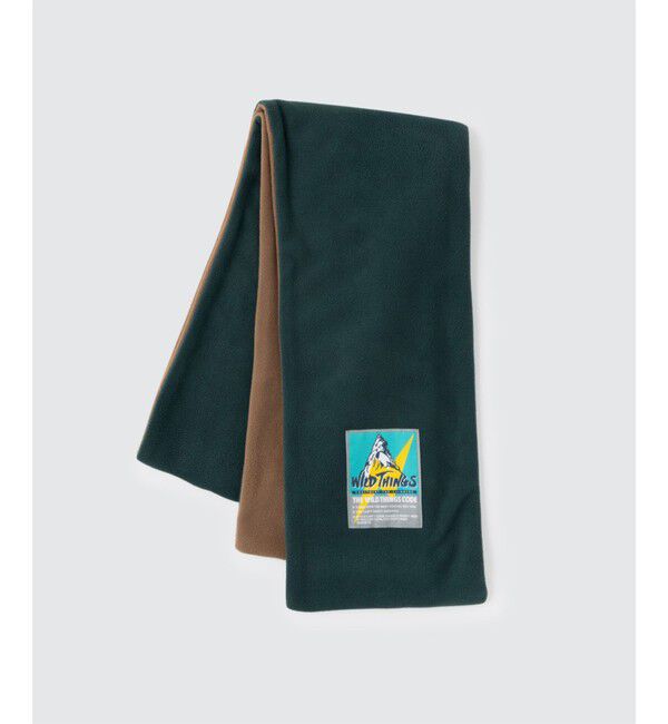 GLOSTER「【WILD THINGS/ワイルドシングス】REVERSIBLE FLEECE MUFFLER」|マフラー|グリーン