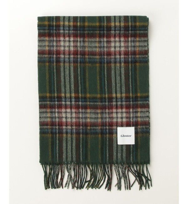 GLOSTER「【カシミヤブレンド】ウールリバーシブルチェックマフラー」|マフラー|