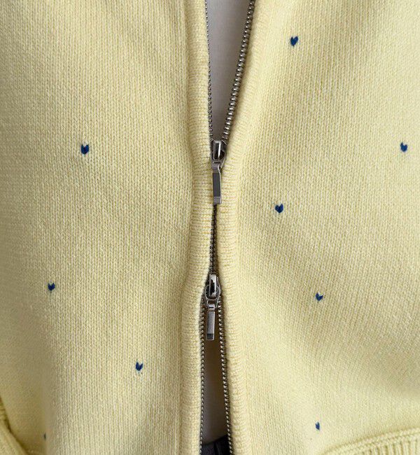 fredy emue「ハンド刺しゅうハートZIPカーディガン」|カーディガン|