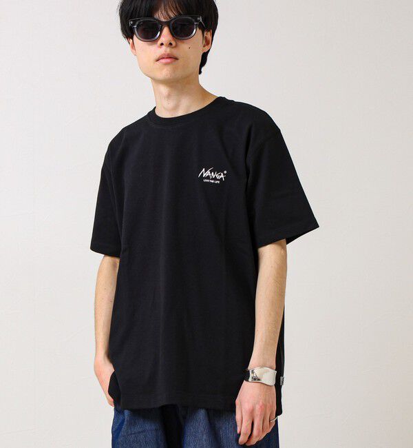 GLOSTER「【NANGA&times;GLOSTER】別注① Rect Backprint Tee」|Tシャツ・カットソー|ブラック