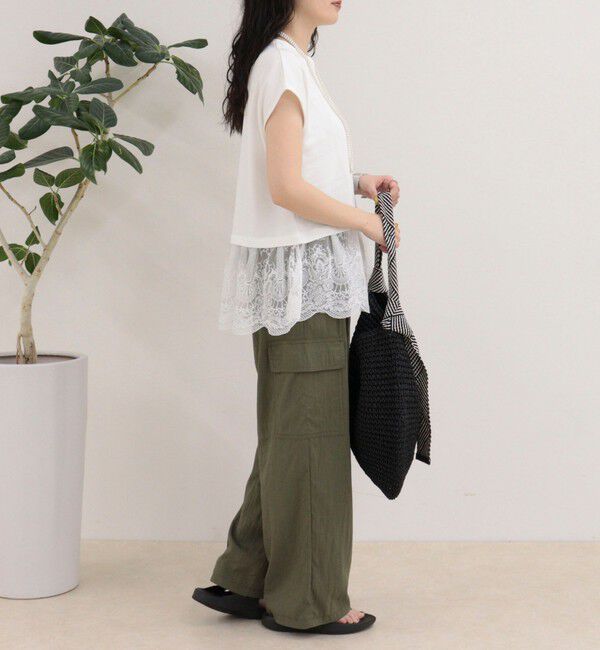 fredy emue「レースドッキングフレンチプルオーバーカットソー」|Tシャツ・カットソー|