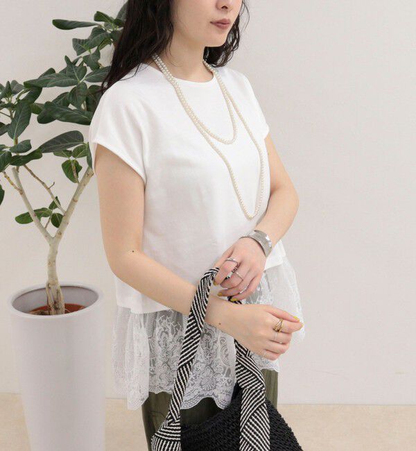fredy emue「レースドッキングフレンチプルオーバーカットソー」|Tシャツ・カットソー|
