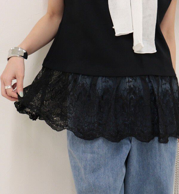 fredy emue「レースドッキングフレンチプルオーバーカットソー」|Tシャツ・カットソー|