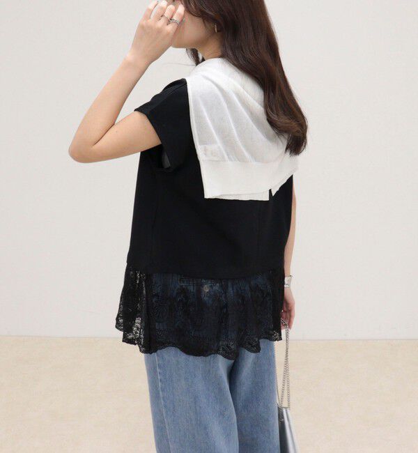 fredy emue「レースドッキングフレンチプルオーバーカットソー」|Tシャツ・カットソー|