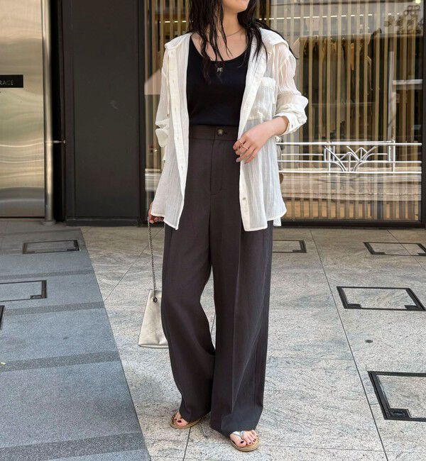 fredy emue「ハイブリッドリネンタックスラックス」|チノ|