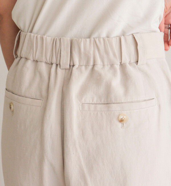 fredy emue「ハイブリッドリネンタックスラックス」|チノ|