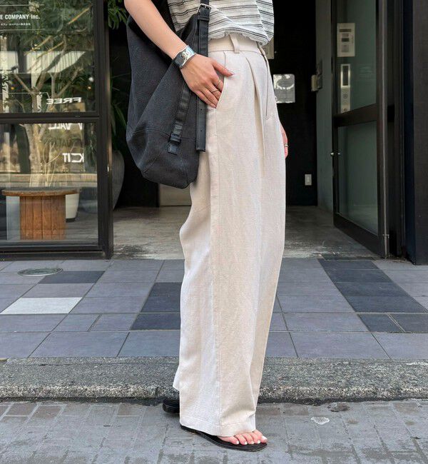 fredy emue「ハイブリッドリネンタックスラックス」|チノ|