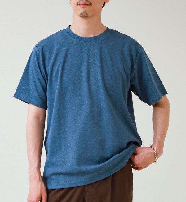 GLOSTER「【無地見えで差がつく】斜めフクレジャガードTシャツ」|Tシャツ・カットソー|