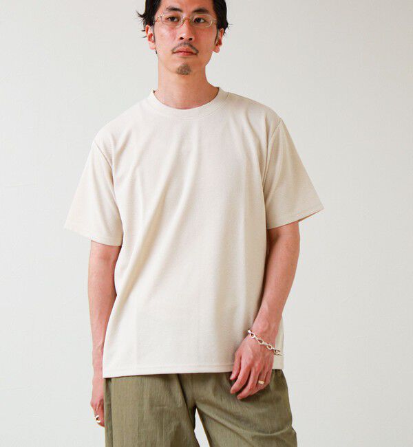 GLOSTER「【無地見えで差がつく】斜めフクレジャガードTシャツ」|Tシャツ・カットソー|