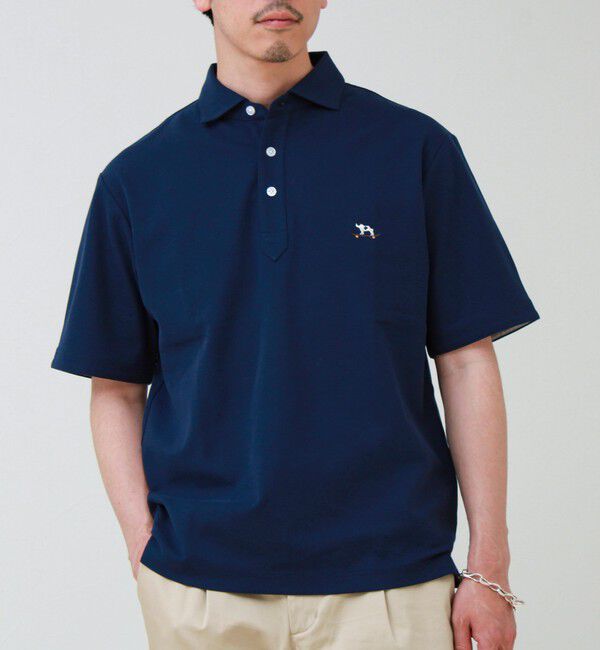 GLOSTER「【ギフトにもおすすめ】【フレブル刺繍】DADDYポロ」|ポロシャツ|ネイビー