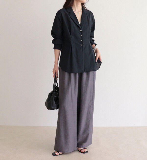 fredy emue「【人気アイテムの夏バージョン】リネン混シアーテーラードシャツ」|シャツ・ブラウス|