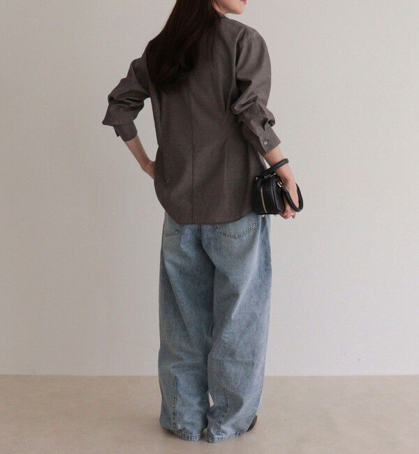 fredy emue「【人気アイテムの夏バージョン】リネン混シアーテーラードシャツ」|シャツ・ブラウス|
