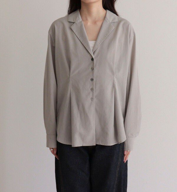 fredy emue「【人気アイテムの夏バージョン】リネン混シアーテーラードシャツ」|シャツ・ブラウス|