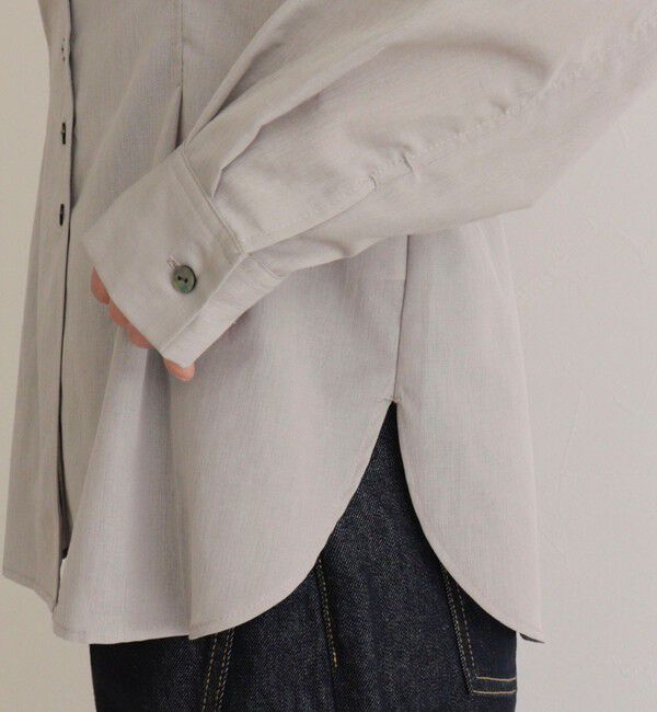 fredy emue「【人気アイテムの夏バージョン】リネン混シアーテーラードシャツ」|シャツ・ブラウス|