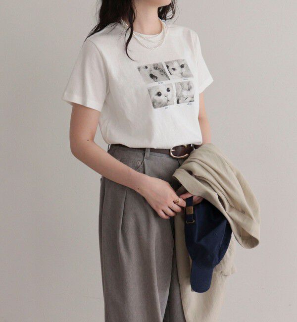 fredy emue「刺しゅう入りCAT PHOTO Tシャツ」|Tシャツ・カットソー|