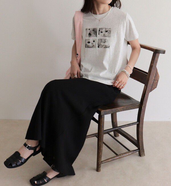 fredy emue「刺しゅう入りCAT PHOTO Tシャツ」|Tシャツ・カットソー|