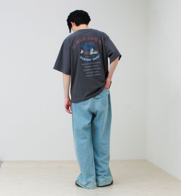 GLOSTER「【ユニセックスで着れる】梨地ミッキー＆ミニープリント Tシャツ」|Tシャツ・カットソー|