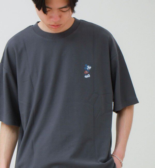 GLOSTER「【ユニセックスで着れる】梨地ミッキー＆ミニープリント Tシャツ」|Tシャツ・カットソー|