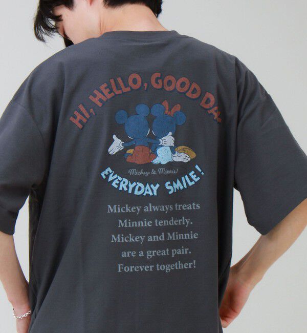 GLOSTER「【ユニセックスで着れる】梨地ミッキー＆ミニープリント Tシャツ」|Tシャツ・カットソー|