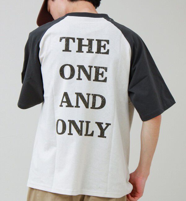 GLOSTER「【前後で映える】ミッキーフェイス＆ロゴプリントT」|Tシャツ・カットソー|