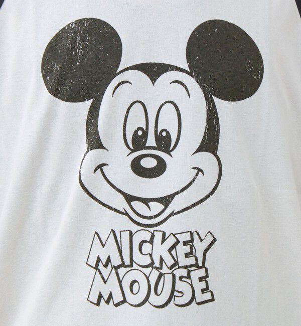 GLOSTER「【前後で映える】ミッキーフェイス＆ロゴプリントT」|Tシャツ・カットソー|