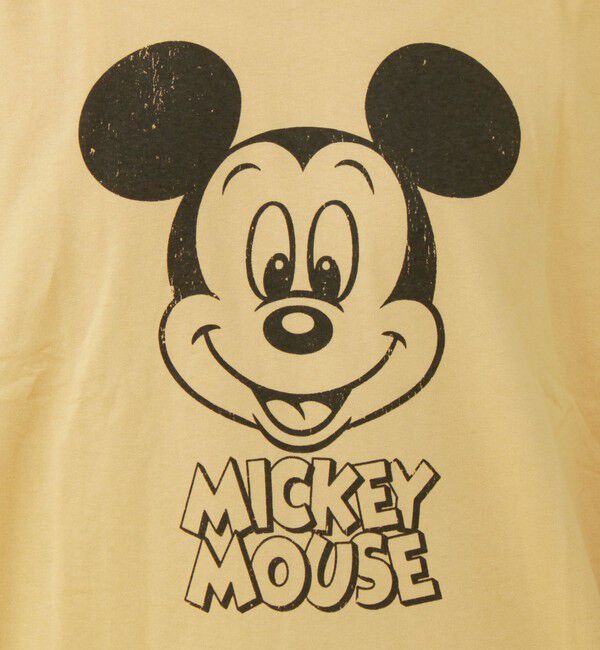 GLOSTER「【前後で映える】ミッキーフェイス＆ロゴプリントT」|Tシャツ・カットソー|