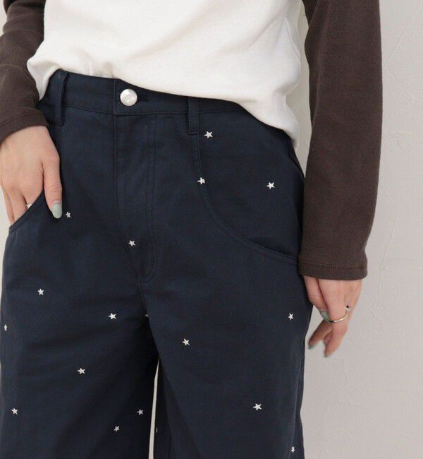 fredy emue「刺しゅう入りコットンツイルルーズパンツ」|チノ|