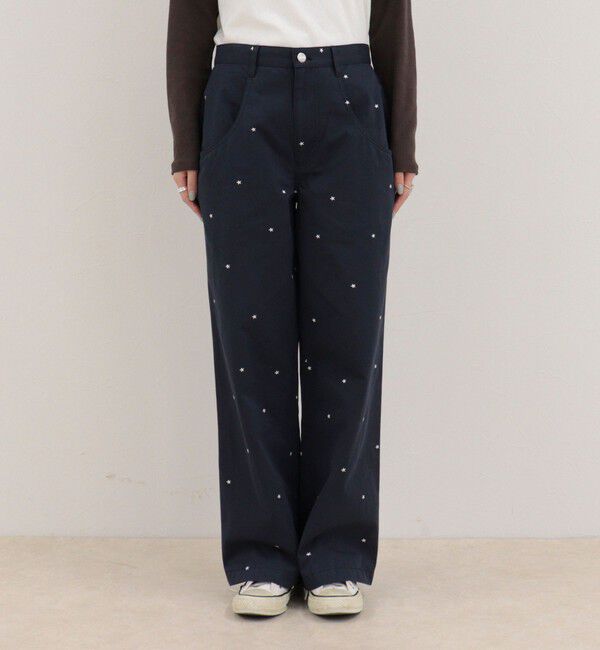 fredy emue「刺しゅう入りコットンツイルルーズパンツ」|チノ|