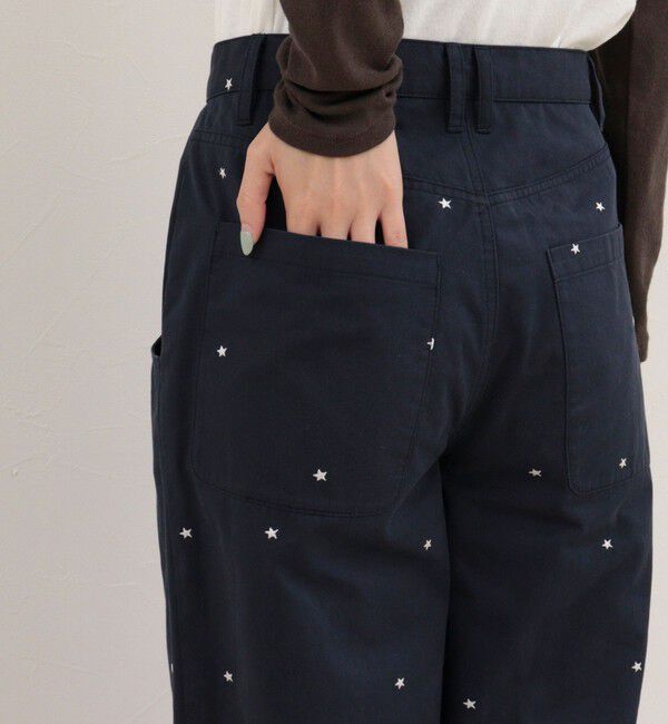 fredy emue「刺しゅう入りコットンツイルルーズパンツ」|チノ|