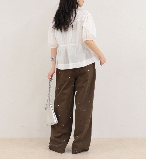 fredy emue「刺しゅう入りコットンツイルルーズパンツ」|チノ|