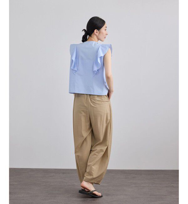 SALON adam et rope'「【WEB限定】コットンリネンタイプライターフリルブラウス」|シャツ・ブラウス|