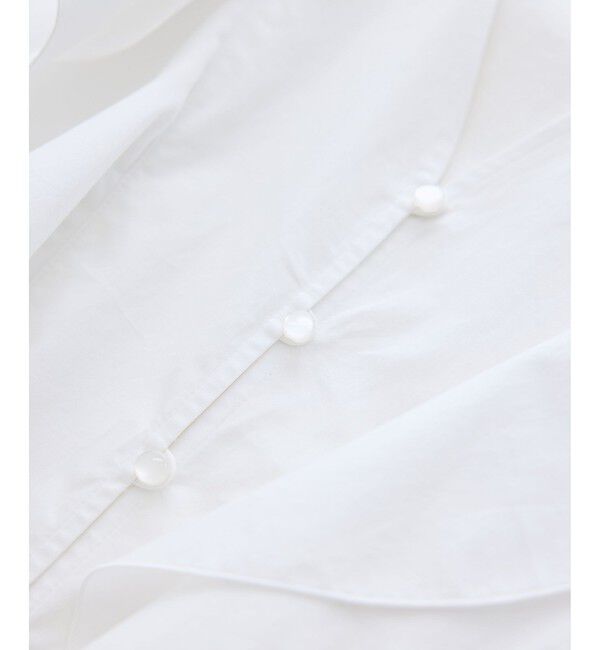 SALON adam et rope'「【WEB限定】コットンリネンタイプライターフリルブラウス」|シャツ・ブラウス|