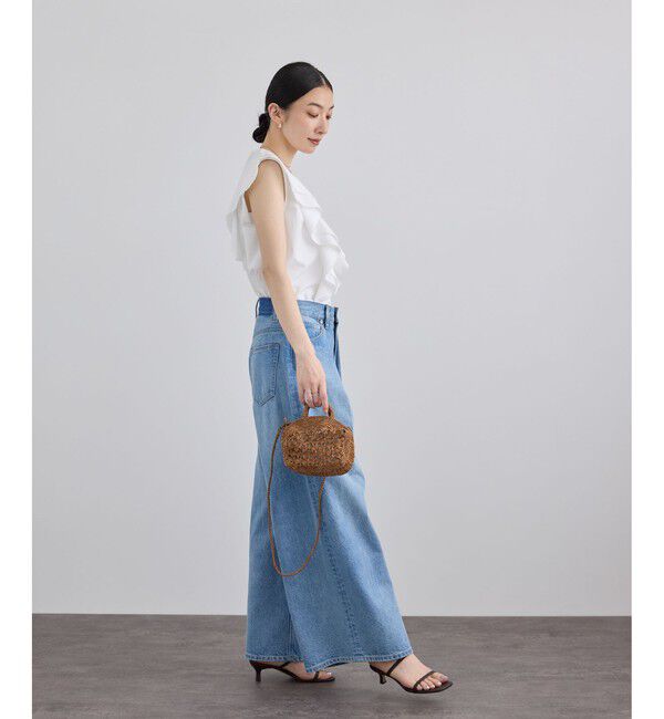 SALON adam et rope'「【WEB限定】コットンリネンタイプライターフリルブラウス」|シャツ・ブラウス|