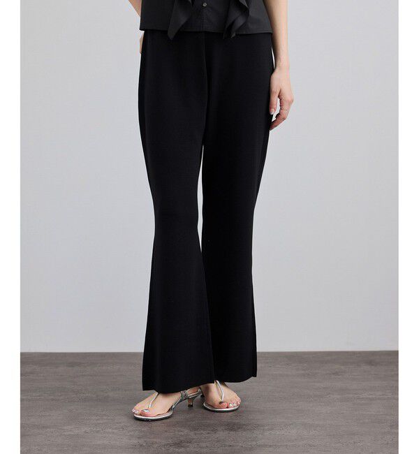 SALON adam et rope'「クールニットエフォートレスパンツ / セットアップ対応」|チノ|ブラック(01)