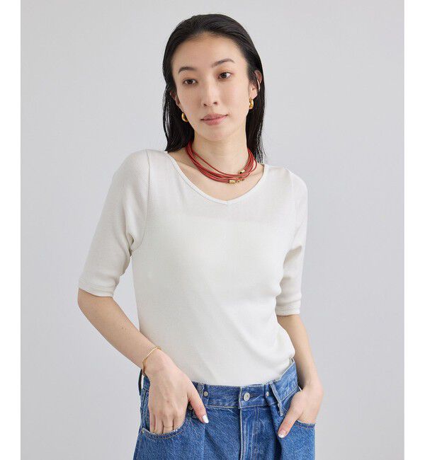 SALON adam et rope'「ハイウェットテレコ2WAYネックT」|Tシャツ・カットソー|