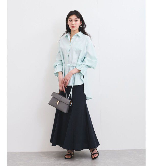 VIS「【洗える】プリーツスリーブフレアーシャツ」|シャツ・ブラウス|