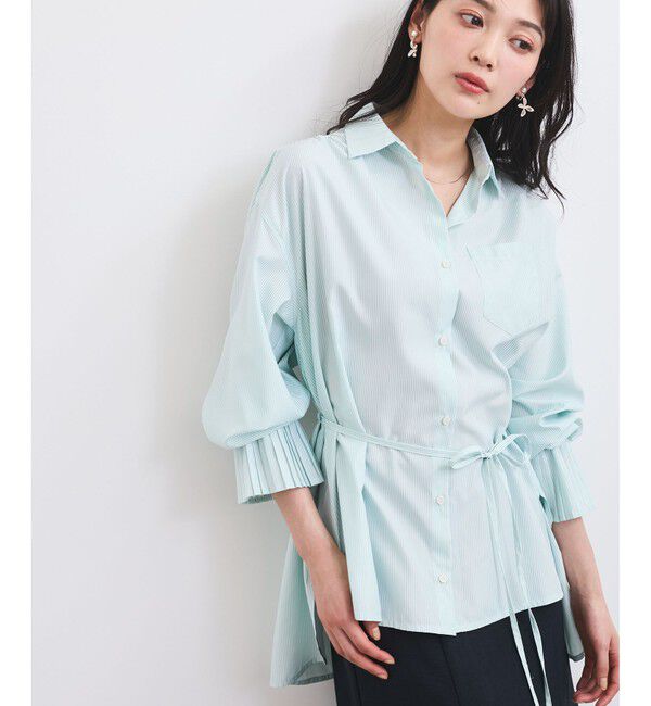 VIS「【洗える】プリーツスリーブフレアーシャツ」|シャツ・ブラウス|