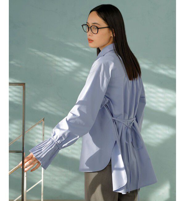 VIS「【洗える】プリーツスリーブフレアーシャツ」|シャツ・ブラウス|