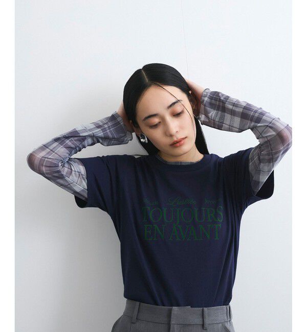 VIS「コンパクトフロッキープリントロゴTシャツ」|Tシャツ・カットソー|