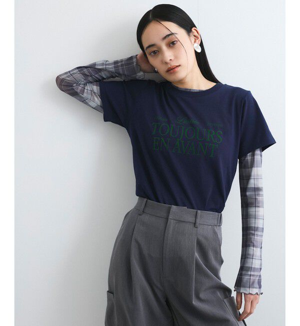 VIS「コンパクトフロッキープリントロゴTシャツ」|Tシャツ・カットソー|