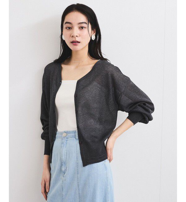 VIS「【前後2WAY】ハート釦シアーカーディガン」|カーディガン|