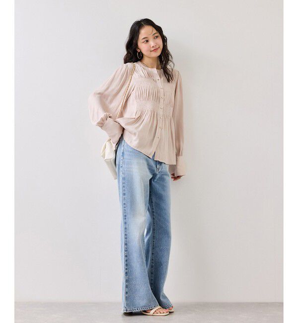 VIS「エアリーサテンシャーリングブラウス/イージーケア」|シャツ・ブラウス|