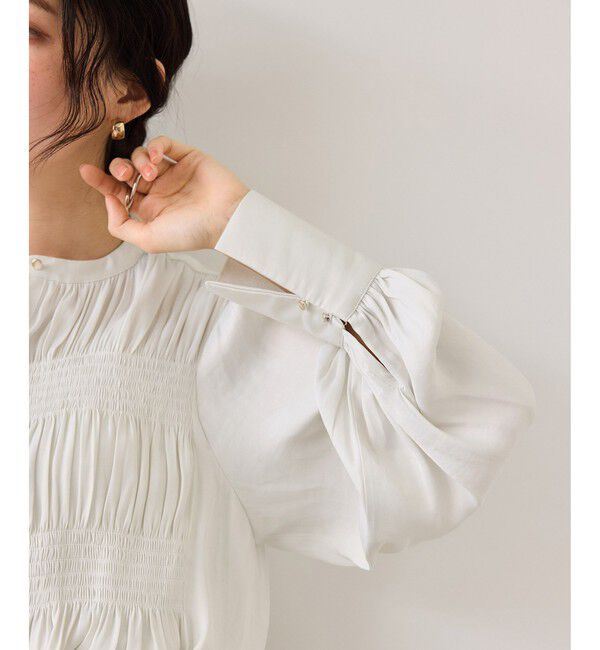 VIS「エアリーサテンシャーリングブラウス/イージーケア」|シャツ・ブラウス|