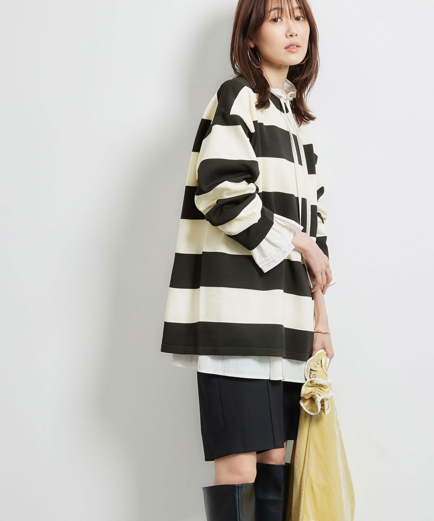 Rope&rsquo;Picnic「太ボーダーニットプルオーバー」|ニット・セーター|